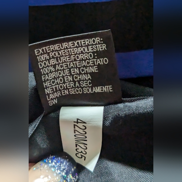 NWT, TAHARI Royal Blue & Black, Wavy Stripe, Sheath Dress, Size 12 - Picture 8 of 14